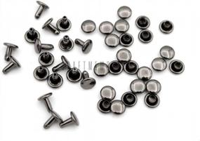 img 2 attached to Double Cap Rivets For Leather Craft - Set Of 100 Tubular Metal Rapid Rivet Studs With 4Mm Cap Size And Gunmetal Finish By CRAFTMEMORE. Ideal For DIY Leather Projects.