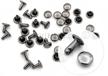 double cap rivets for leather craft - set of 100 tubular metal rapid rivet studs with 4mm cap size and gunmetal finish by craftmemore. ideal for diy leather projects. logo