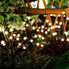 img 4 attached to TONULAX Solar Garden Lights – Solar Starburst Lights With 2 Lighting Modes, Solar Lights Outdoor With Adjustable Branches, Solar Garden Decorative Lights Yard Patio Pathway Decoration (2 Pack)