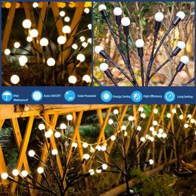 img 2 attached to TONULAX Solar Garden Lights – Solar Starburst Lights With 2 Lighting Modes, Solar Lights Outdoor With Adjustable Branches, Solar Garden Decorative Lights Yard Patio Pathway Decoration (2 Pack)