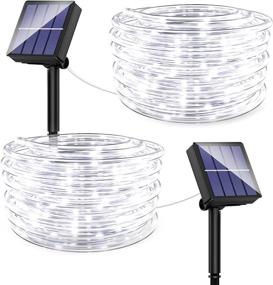 img 4 attached to 40FT 100 LED Solar Rope Lights Outdoor Tube String - 8 Modes Waterproof For Garden Patio Fence Balcony Yard Tree Decoration Lighting