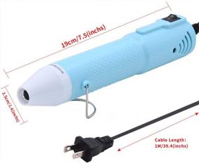 img 3 attached to Mofa Heat Gun,Mini Hot Air Gun Tools Shrink Pen With Stand For DIY Embossing And Drying Paint Multi-Purpose Electric Heating Nozzle 150W 110V (Blue)