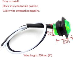 img 2 attached to 🚚 Enhance Visibility with Purishion 10x 3/4" Round LED Clearence Lights for Trucks, Cars, Trailers, Vans, Caravans, Boats - Green (12V)