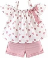 👧 hipea toddler baby girls summer ruffle camisole outfits: cute spot dot tops & casual shorts for newborn girl clothing логотип