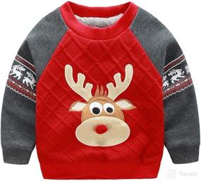 img 2 attached to CuteOn Crewneck Cotton Fleeced Lined Sweatershirt Apparel & Accessories Baby Boys for Clothing