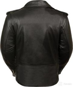 img 2 attached to 🧥 Womens Leather Motorcycle Jacket with Plain Side Panels