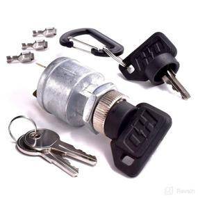 img 4 attached to 🔑 High-Definition Electric Golf Cart Ignition Key Switch - Compatible with EZ-GO E-Z-GO Golf Carts - Replaces 17421G1, 17421-G1, 17134-G1, 17134G1 - Improved Keys, Terminals, and Carabiner Included