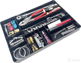 img 3 attached to 🔧 MLTOOLS Tool Drawer Organizer Tray - 10-Compartment Home & Garage Tool Tray - Stackable Workbench Toolbox Organization Holder for Small Parts, Batteries, Supplies - Made in The USA - Black OT10B