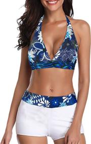 img 4 attached to Swimsuit Swimsuits Boyshort Athletic Sunflower Women's Clothing - Swimsuits & Cover Ups