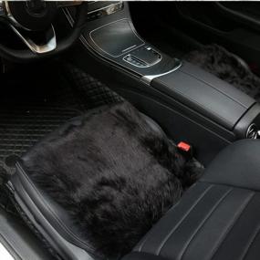 img 1 attached to Plush And Warm Car Seat Cover For Winter - ZATOOTO Black Front Seat Cushion With Furry Cute Design For Women, Universal Fit For Car, Truck, SUV, Or Van