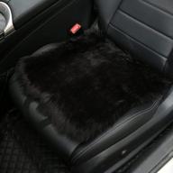 плюшевый и теплый чехол для автомобильного сиденья для зимы - zatooto черная подушка переднего сиденья с милым пушистым дизайном для женщин, универсальная, подходит для автомобиля, грузовика, внедорожника или фургона логотип