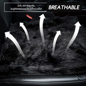 img 3 attached to Plush And Warm Car Seat Cover For Winter - ZATOOTO Black Front Seat Cushion With Furry Cute Design For Women, Universal Fit For Car, Truck, SUV, Or Van