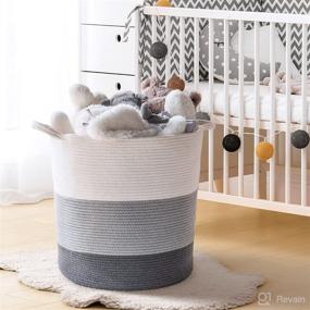 img 3 attached to 🧺 INDRESSME Grey Baby Laundry Basket - Cotton Rope Toy Storage Organizer