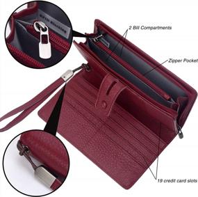 img 1 attached to Stay Organized And Secure With Women'S RFID Leather Wristlet Wallet - Large Phone, Checkbook Holder And Zipper Pocket All-In-One!