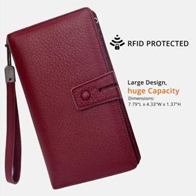 img 3 attached to Stay Organized And Secure With Women'S RFID Leather Wristlet Wallet - Large Phone, Checkbook Holder And Zipper Pocket All-In-One!