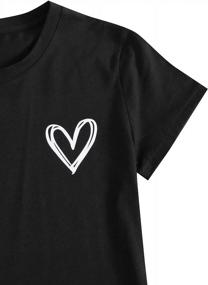 img 2 attached to Women'S Heart Print T-Shirt Summer Funny Short Sleeve Top Teen Girl SweatyRocks