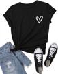 women's heart print t-shirt summer funny short sleeve top teen girl sweatyrocks logo
