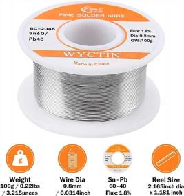 img 3 attached to WYCTIN 100G 60/40 Rosin Core Tin Lead Solder Wire Roll - 0.8Mm Diameter For Soldering