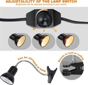 img 2 attached to 🐢 Dimmable Reptile Heat Lamp Set with 360 Degree Rotatable Clip for Turtle Aquarium Tank - Aulaxyee Reptile Basking Spot Lamp