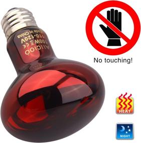 img 2 attached to 100W Reptile Red Night Light Bulb: Ideal Infrared 🔴 Heat Lamp for Bearded Dragon, Lizard, Turtle, Hermit Crab, and More!