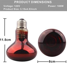 img 3 attached to 100W Reptile Red Night Light Bulb: Ideal Infrared 🔴 Heat Lamp for Bearded Dragon, Lizard, Turtle, Hermit Crab, and More!