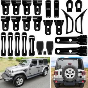 img 4 attached to Premium 26PCS Exterior Trim Kit for Jeep Wrangler JL JLU 2018-2022 - Enhance Style & Protection in Black