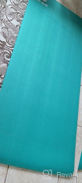 img 1 attached to Premium Non-Slip Yoga Mat With Carrying Strap And Bag - 72"L X 32"W, Ideal For Exercise And Fitness At Home - Gruper Thick Workout Mat review by Steven Harmon