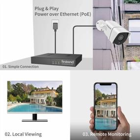 img 2 attached to Система камер Firstrend 5MP PoE — защитите свой дом с помощью 4 IP-камер безопасности 1920P, подключения P2P, ночного видения, бесплатного приложения и жесткого диска емкостью 2 ТБ для улучшенного наблюдения