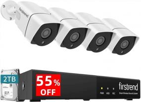 img 4 attached to Система камер Firstrend 5MP PoE — защитите свой дом с помощью 4 IP-камер безопасности 1920P, подключения P2P, ночного видения, бесплатного приложения и жесткого диска емкостью 2 ТБ для улучшенного наблюдения