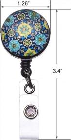 img 2 attached to Pack Of 5 Purida Decorative Name Badge Reels With Belt Clip And Retractable Functionality In Assorted Paisley Patterns - Ideal For Nurses And ID Badges