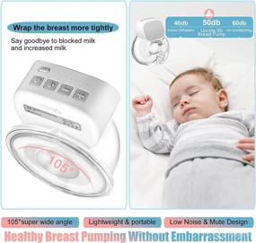 img 2 attached to 🍼 Uovole Wearable Breast Pump: Hands-Free, Portable Electric Pump with 2 Modes & 5 Levels - Travel & Home Use, Rechargeable & Super Quiet