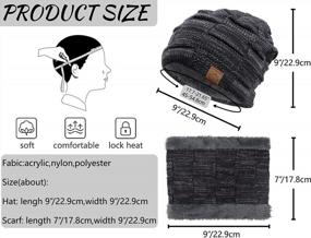 img 1 attached to Stay Cozy This Winter With T Wilker'S 2 Piece Kid'S Knitted Hat And Scarf Set - Fleece Lined For Extra Warmth