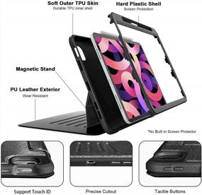 img 1 attached to IPad Air 5Th Generation Case, IPad Air 4 Case, IPad 10.9 Case With Pencil Holder [Support Touch ID And 2Nd Pencil Charging] Glitter Sparkly PU Leather Protective Cover For Girls Kids Women, Black