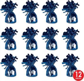 img 3 attached to Pack Of 12 Blue Metallic Wrapped Balloon Weights By Beistle 50804-B, Ideal For Party Decorations