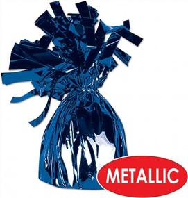 img 1 attached to Pack Of 12 Blue Metallic Wrapped Balloon Weights By Beistle 50804-B, Ideal For Party Decorations