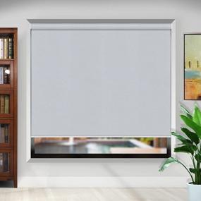 img 3 attached to Stylish And Functional Blackout Roller Shades For Home Or Office Use: Light Grey Custom Window Shades With Energy-Saving UV Protection And Elegant Design