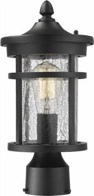 img 4 attached to Enhance Your Outdoor Space With The Emliviar 1-Light Post Lantern In Stylish Black Finish And Crackle Glass