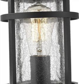 img 3 attached to Enhance Your Outdoor Space With The Emliviar 1-Light Post Lantern In Stylish Black Finish And Crackle Glass