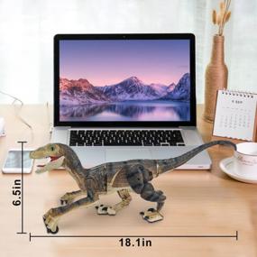 img 3 attached to 2.4Ghz RC Dinosaur Robot Toys With Realistic Sound Effects For Kids - Remote Control Yellow Dinosaur