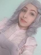 img 1 attached to 14 Inch Short Ombre Curly Wavy Synthetic Bob Grey Pastel Wig - Natural Looking Cosplay Costume For Women & Girls review by Nick Whitman