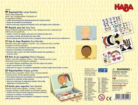 img 3 attached to Магнитная игровая коробка HABA: создавайте забавные лица с помощью 96 предметов в дорожном футляре!