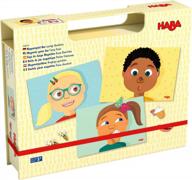 магнитная игровая коробка haba: создавайте забавные лица с помощью 96 предметов в дорожном футляре! логотип