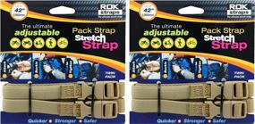 img 1 attached to 🔗 ROK Straps 10357 Adjustable Pack Stretch Strap: 42" Flat Cargo Bungee Tie-Downs for Motorcycle/ATV (Camouflage Sand, 2 Pairs)