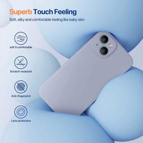 img 2 attached to Enhanced Camera Protection IPhone 14 Plus Case By Miracase - Shockproof Liquid Silicone Case With Microfiber Lining, Includes 2 Screen Protectors - Lavender Grey (6.7 Inch)