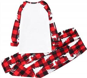 img 2 attached to Funny Christmas Loungewear For The Family - TWGONE Plaid Reindeer Pajamas In Cotton Sleepwear