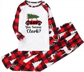 img 3 attached to Funny Christmas Loungewear For The Family - TWGONE Plaid Reindeer Pajamas In Cotton Sleepwear