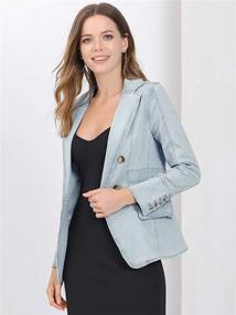 img 3 attached to Allegra Womens Casual Pockets Mid Blue Women's Clothing at Coats, Jackets & Vests