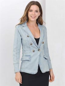 img 2 attached to Allegra Womens Casual Pockets Mid Blue Women's Clothing at Coats, Jackets & Vests