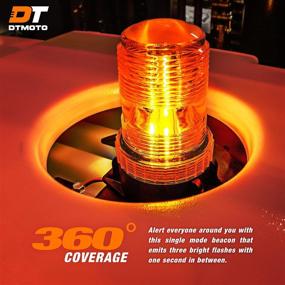 img 3 attached to 🚧 DT MOTO 15W Amber LED Emergency Beacon Light: Safety Strobe for Forklifts, Tractors, Golf Carts, UTVs, Cars, and Buses