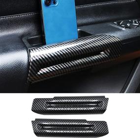 img 4 attached to Enhance Your Interior: MEEAOTUMO Carbon Fiber Door Handle Trim, Premium Accessories